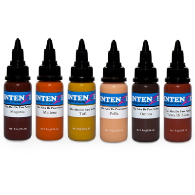 Komplettset von 6 Intenze Ink Alex De Pase – Advanced Fleshtone Series Farben je 30ml (1oz)