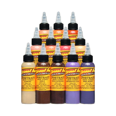 Komplettset von 12 Eternal Ink Portrait Colours Tattoofarben je 30ml (1oz)