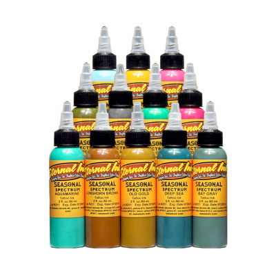 Komplettset von 12 Eternal Ink Chukes Seasonal Spectrum Tattoofarben je 30ml (1oz)